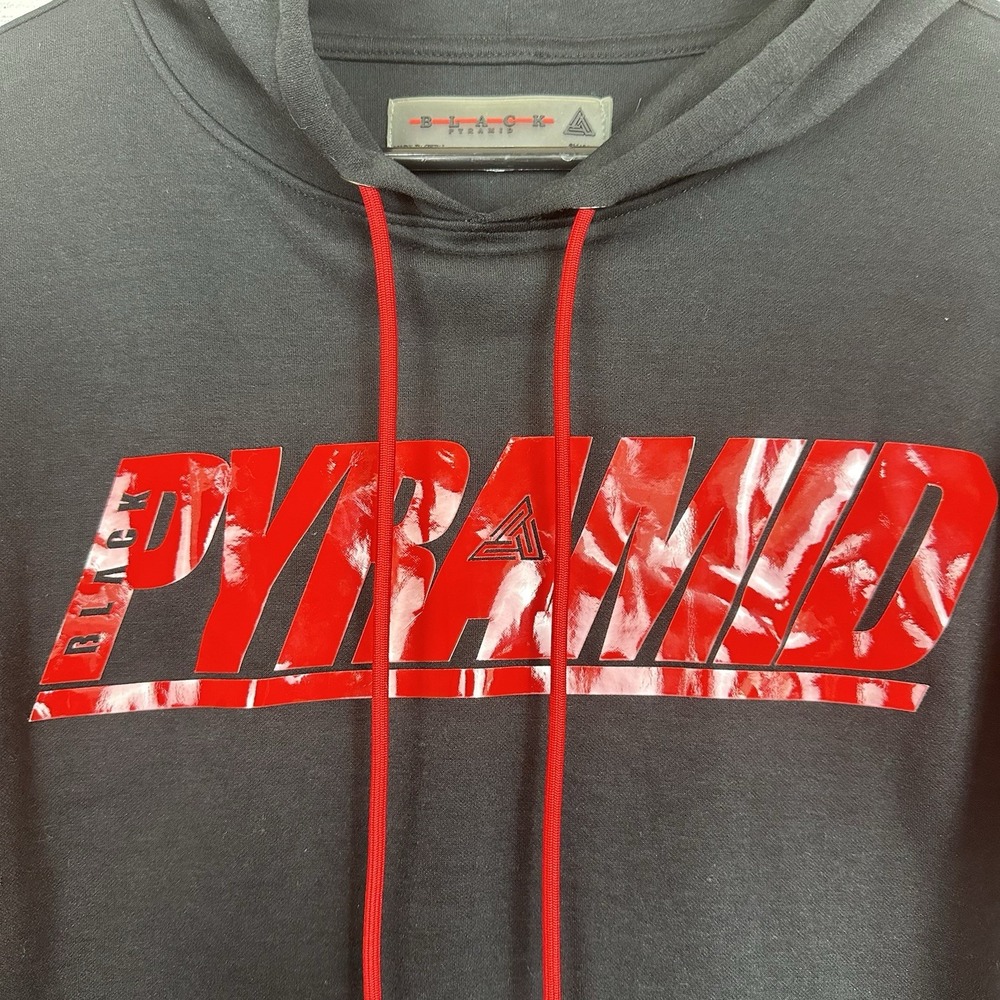 Black Pyramid By Chris Brown Graphic Hoodie‎ Black Red Mens Sz Small Streetwear - Picture 4 of 7